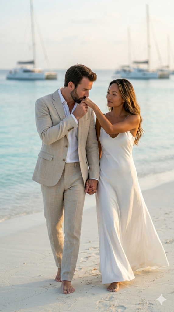 Luxury Beach Resort Romance - Elite Sophistication AI Portrait Generation