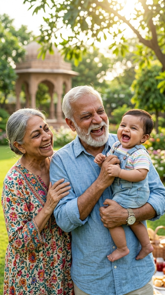 Pure Joy Baby Laughing Outdoor Lifestyle AI Photography