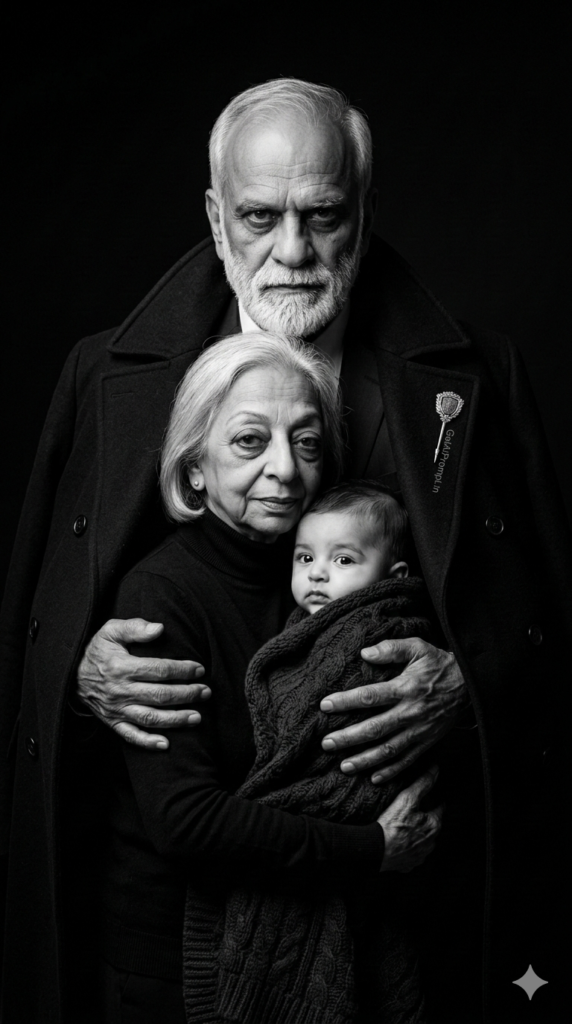 The Generational Anchor Low-Key Monochrome AI Portrait