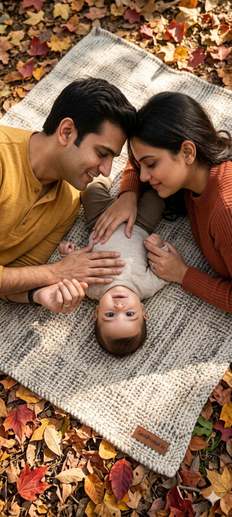 The Baby Looking Up Picnic Perspective High Angle AI Prompt