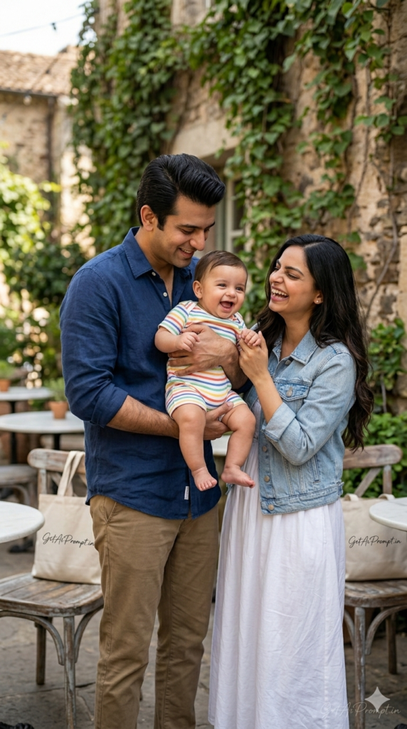 The Playful Baby Laugh Lively Family Energy AI Portrait