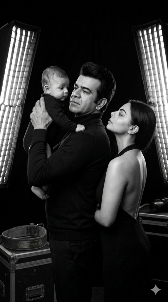 The Dramatic Rim Light Sculpted Contours Black and White AI Portrait