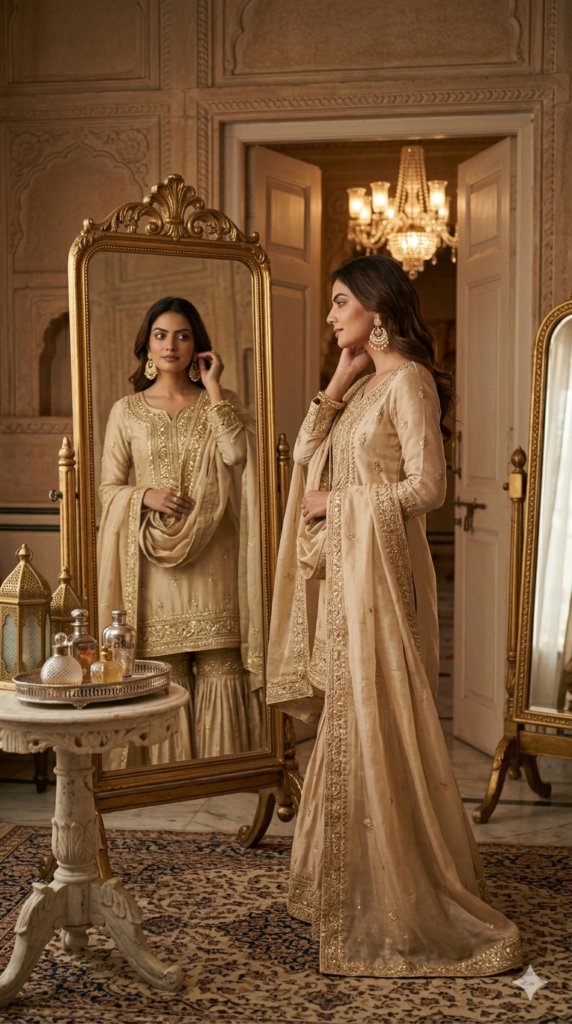 Luxury Eid Mirror Reflection Portrait Dual Perspective AI Generation