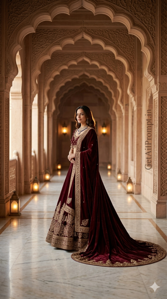 Palace Corridor Eid Portrait Majestic Architectural Depth AI Generation