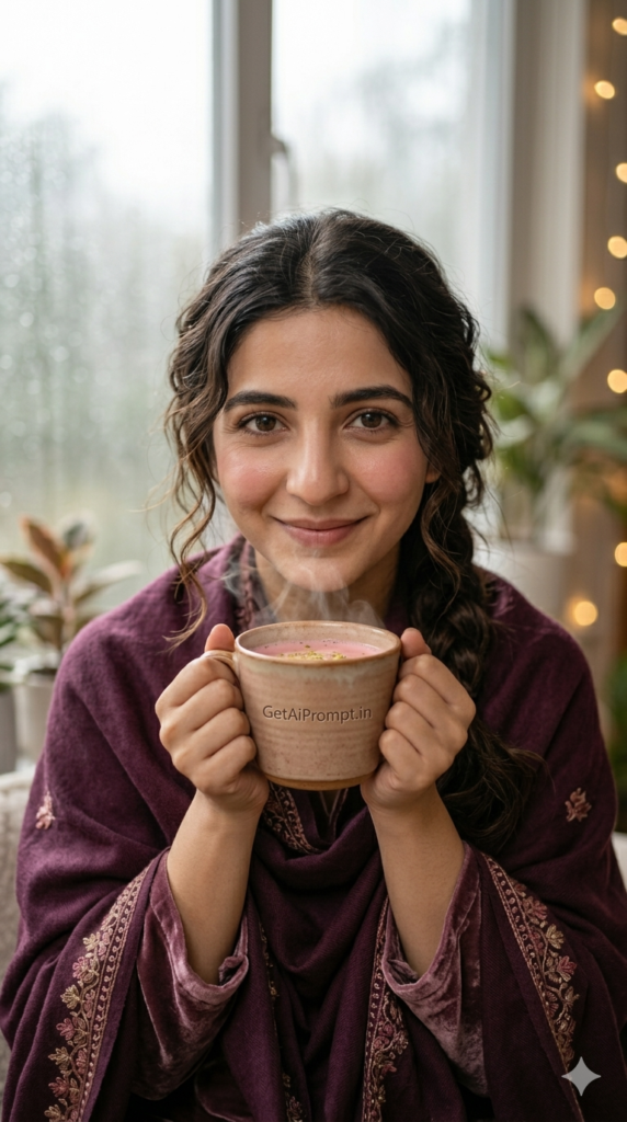 Cozy Morning Kashmiri Chai Intimate Eid Lifestyle AI Prompt