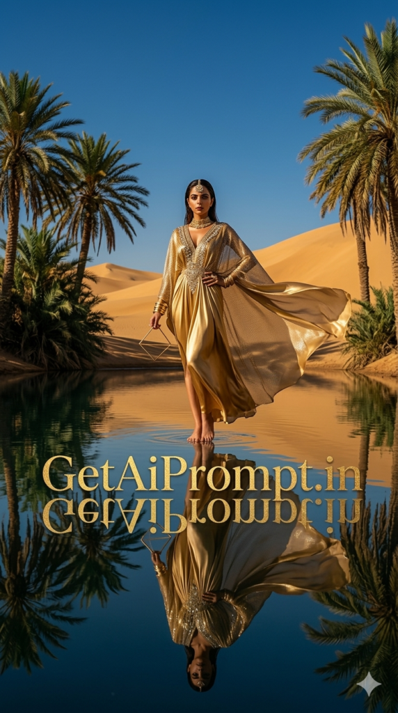 The Golden Desert Oasis Retreat Resort Wear High Fashion AI Prompts