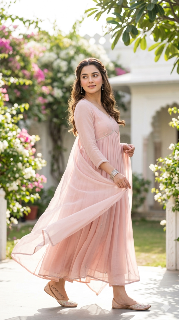The Spring Pastel Anarkali Daytime Freshness Fashion AI Prompts