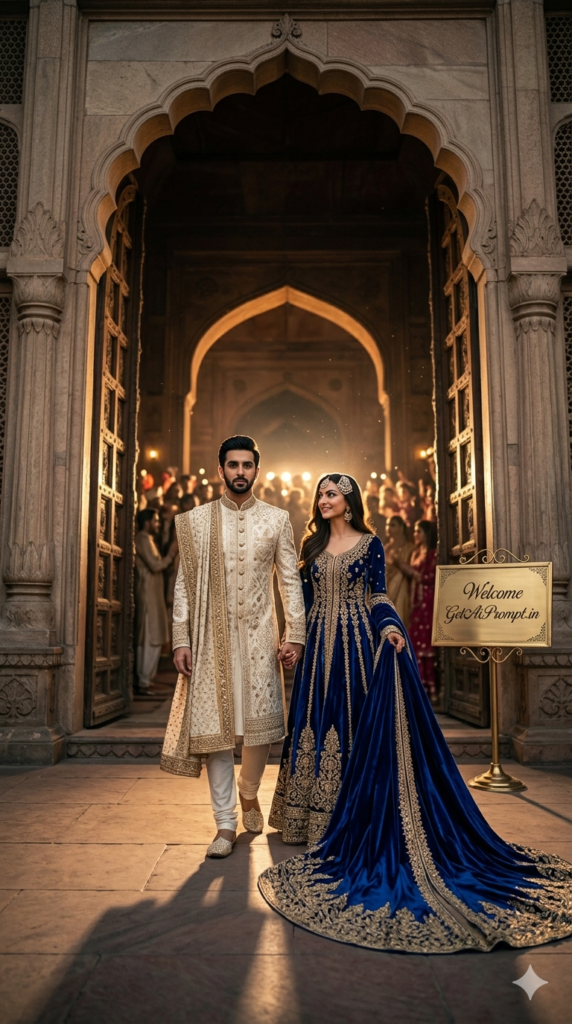 Grand Eid Entry Couple, Cinematic Fashion Shot AI Photography Generation