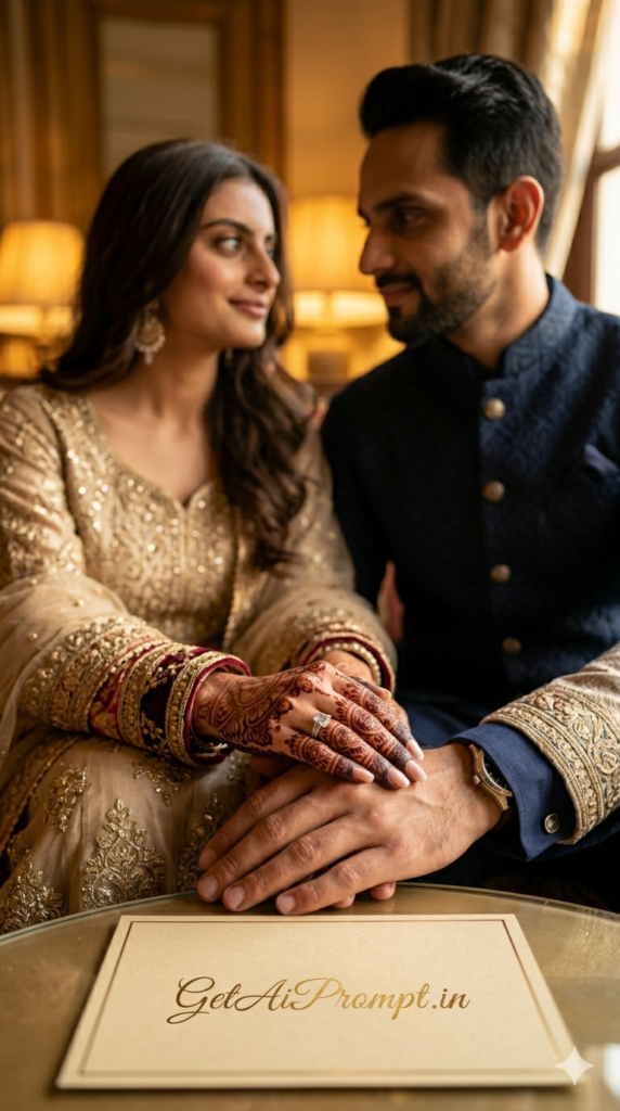 The Hand Duet Respectful Connection, Macro Ring and Mehndi AI Prompt