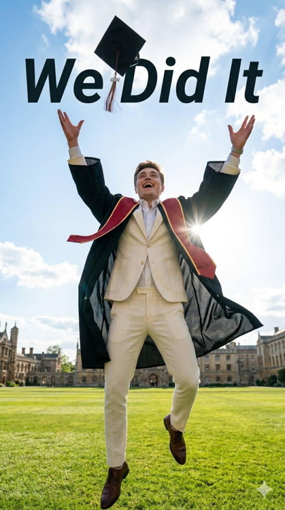Slow-Motion Cap Toss Freeze Frame Dynamic Graduation Portrait