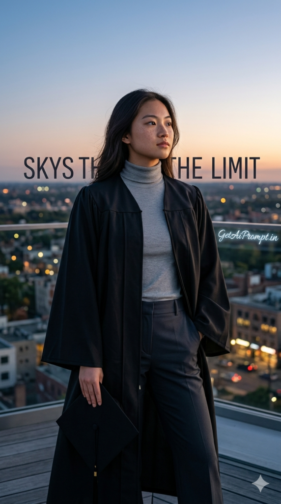 Urban Rooftop Ambition Portrait Luxury Lifestyle AI Photography