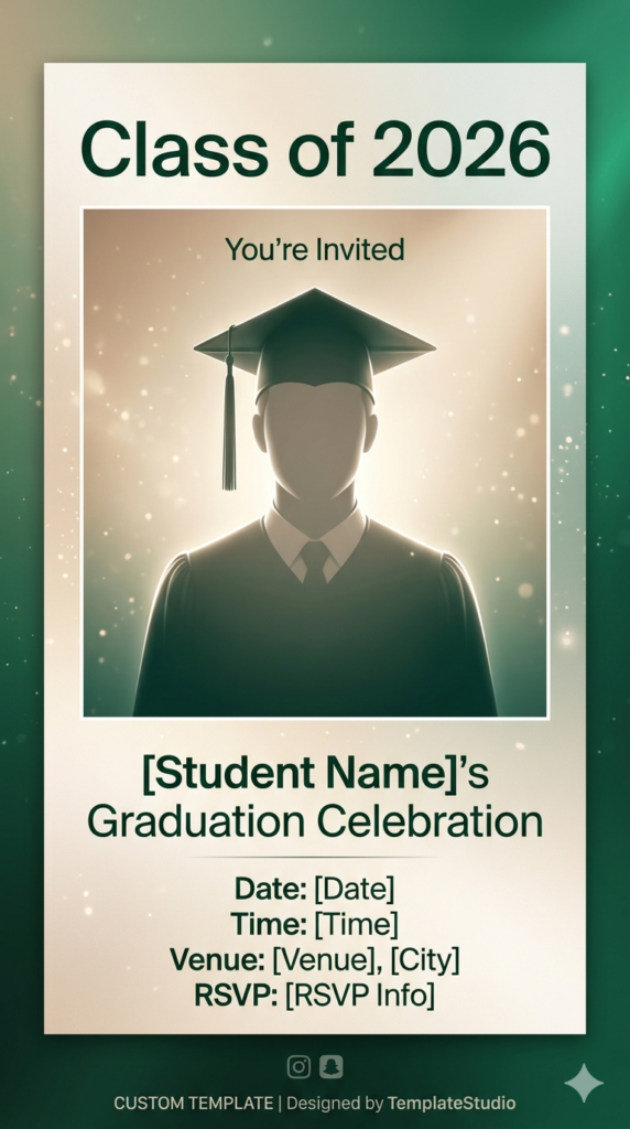 AI Portrait Studio High End Graduation Invitation Template