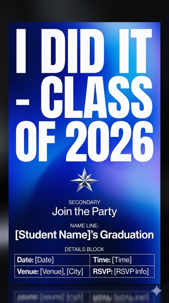 Bold Typography Statement Minimalist Graduation E-Card
