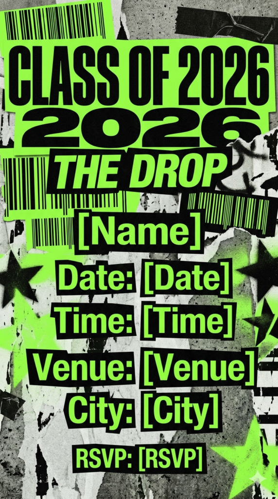 Underground Streetwear Hypebeast Poster Graduation Party Invitation