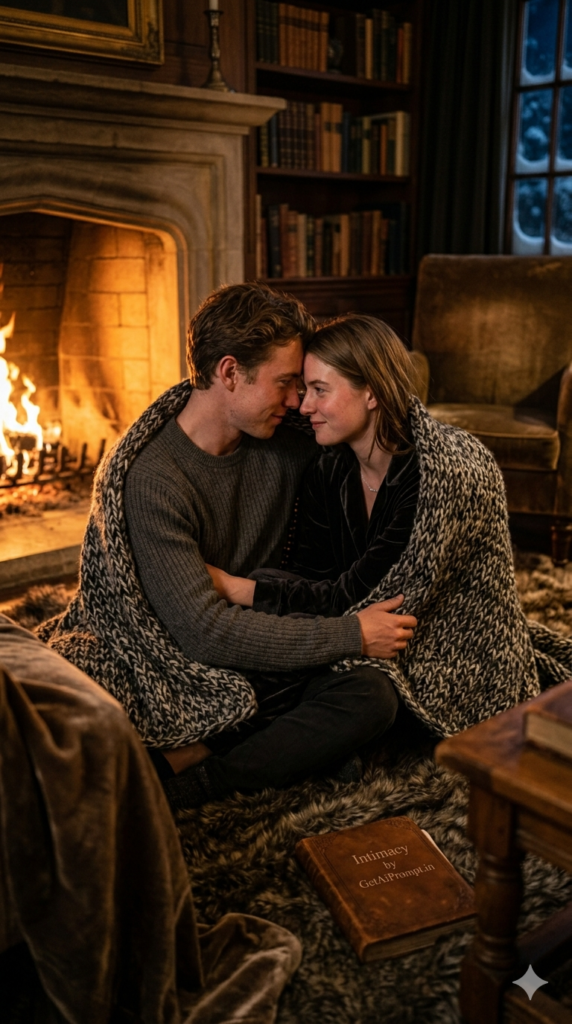 Tucked In Blanket Embrace Cozy Couple AI Prompt