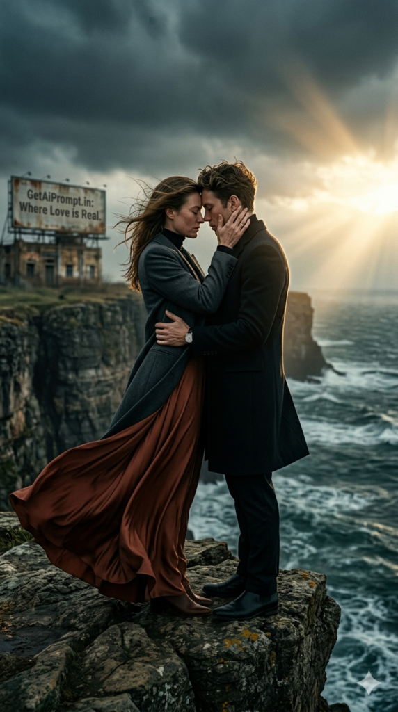 Face Cup Embrace Epic Couple Portrait AI Prompt