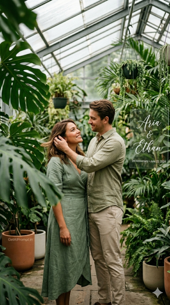 The Aesthetic Botanical Glasshouse Custom Text AI Image