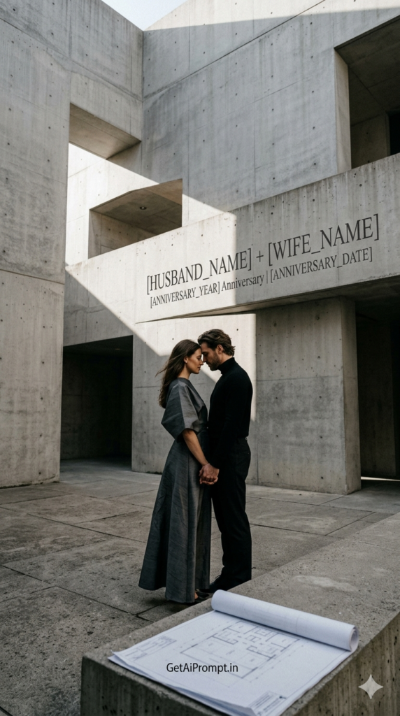 The Architectural Concrete Wabi Sabi Negative Space Anniversary Photo Prompt