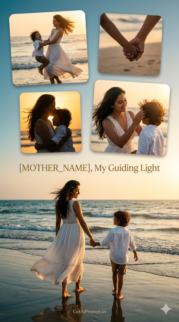 Cinematic Sunset Beach Emotional Timeless Portrait Collage