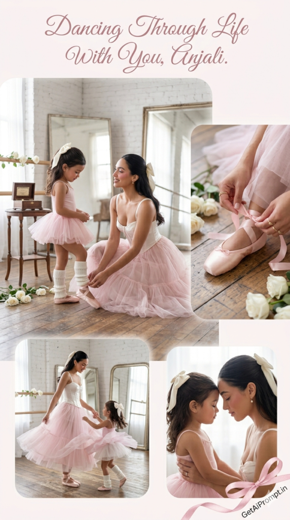 Soft Balletcore Studio Tulle and Ribbons Collage