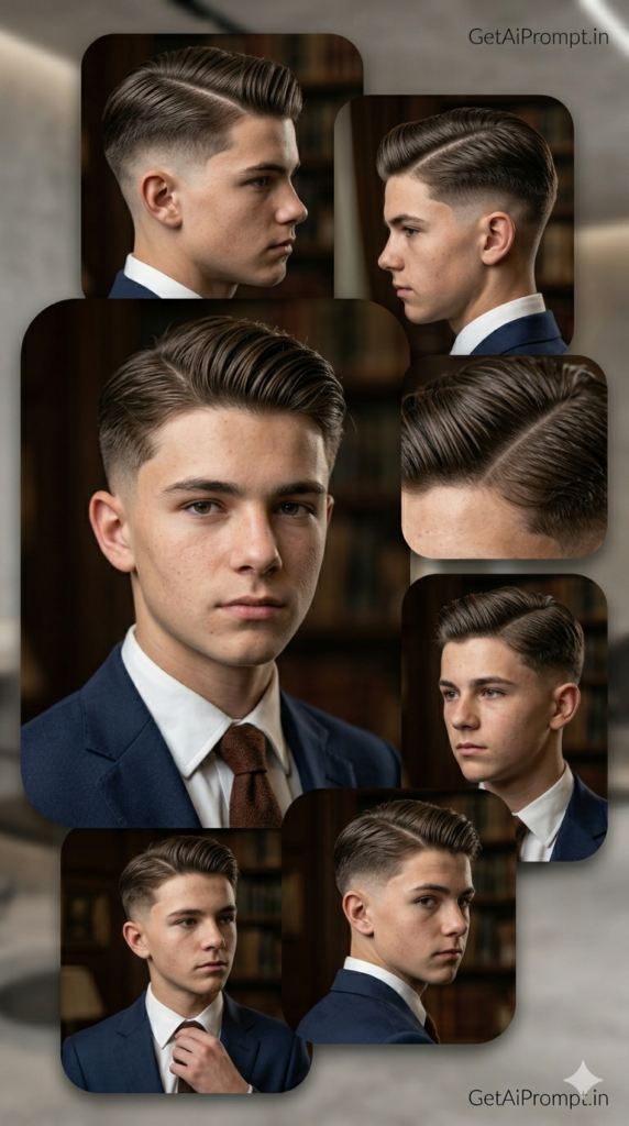 Classic Executive Side Part Taper Fade Premium Hairstyle