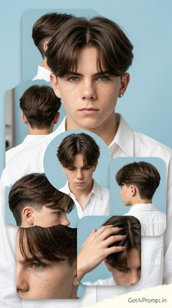 K-Pop Two-Block Curtain Part Boys Hairstyle