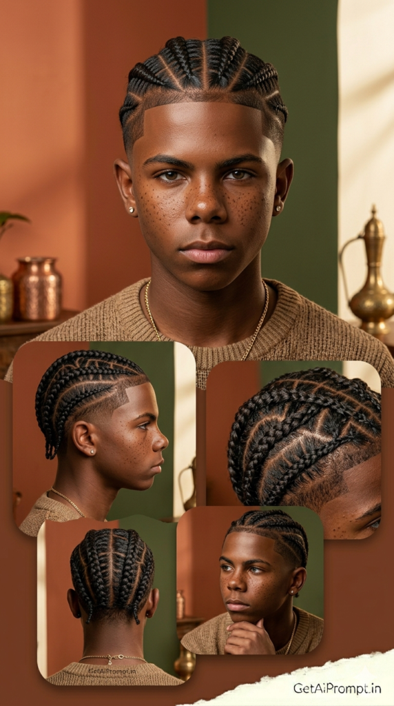 Protective Cornrows Crisp Taper Fade Black Boys Hairstyle