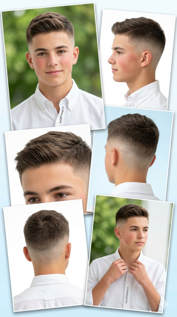 Classic Ivy League Crew Cut High Fade Boys Hair