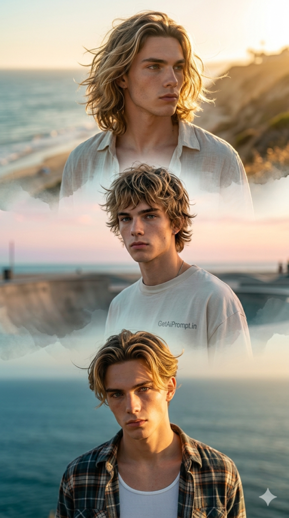 West Coast Surfer Skater Boys Multiple Hairstyle Menu