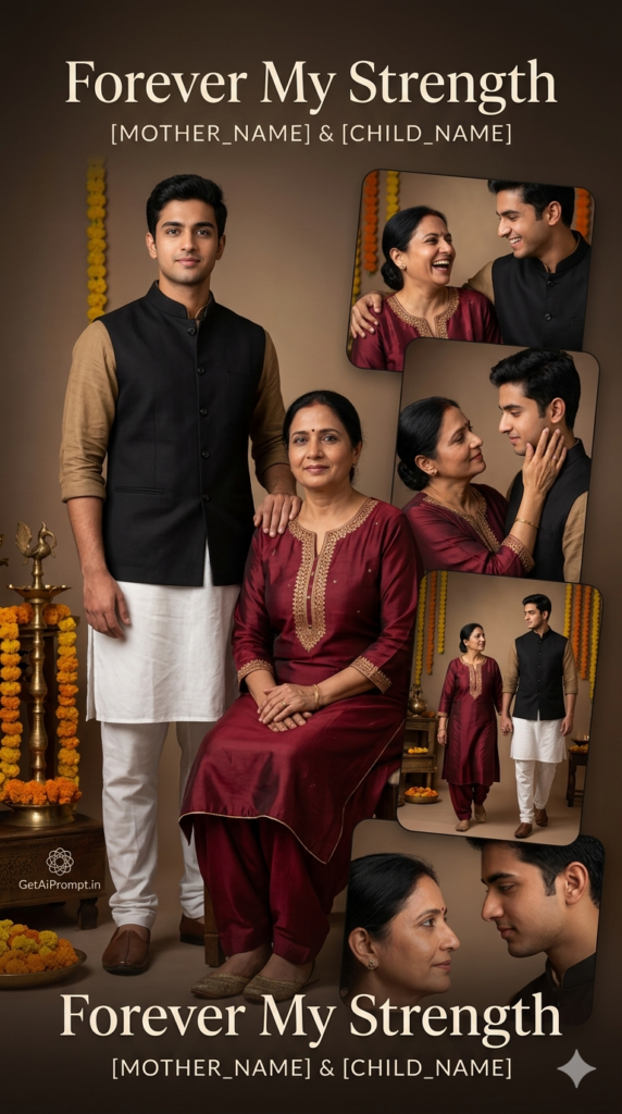 Traditional Indian Grace Mother Son Respect AI Photoshoot