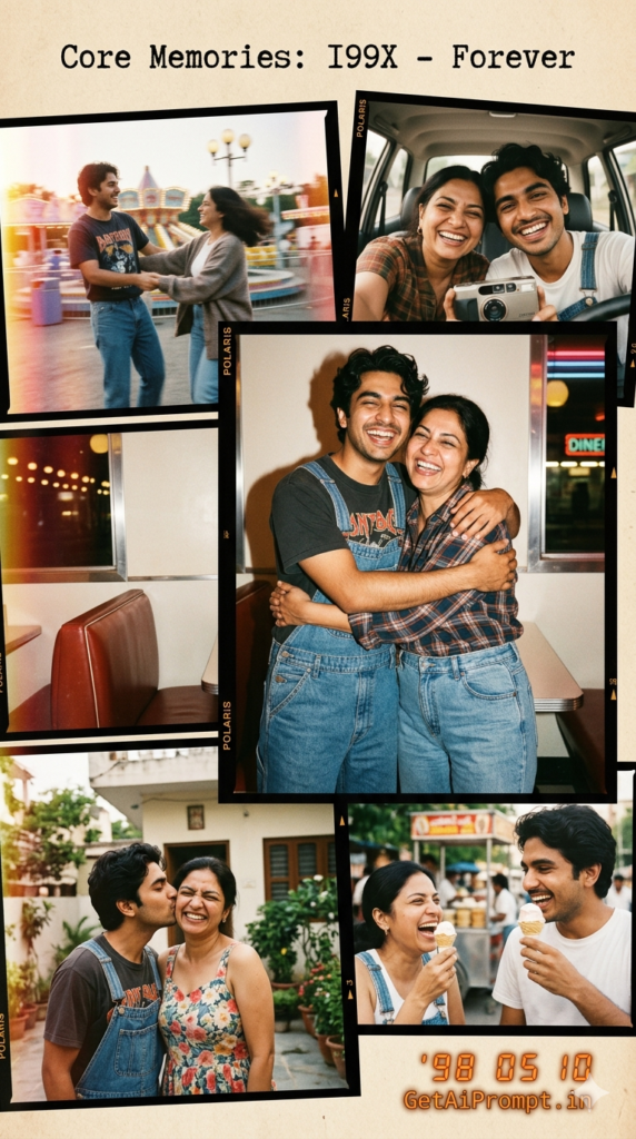 Nostalgic 90s Vintage Film Retro Emotional Core Memory AI Prompt