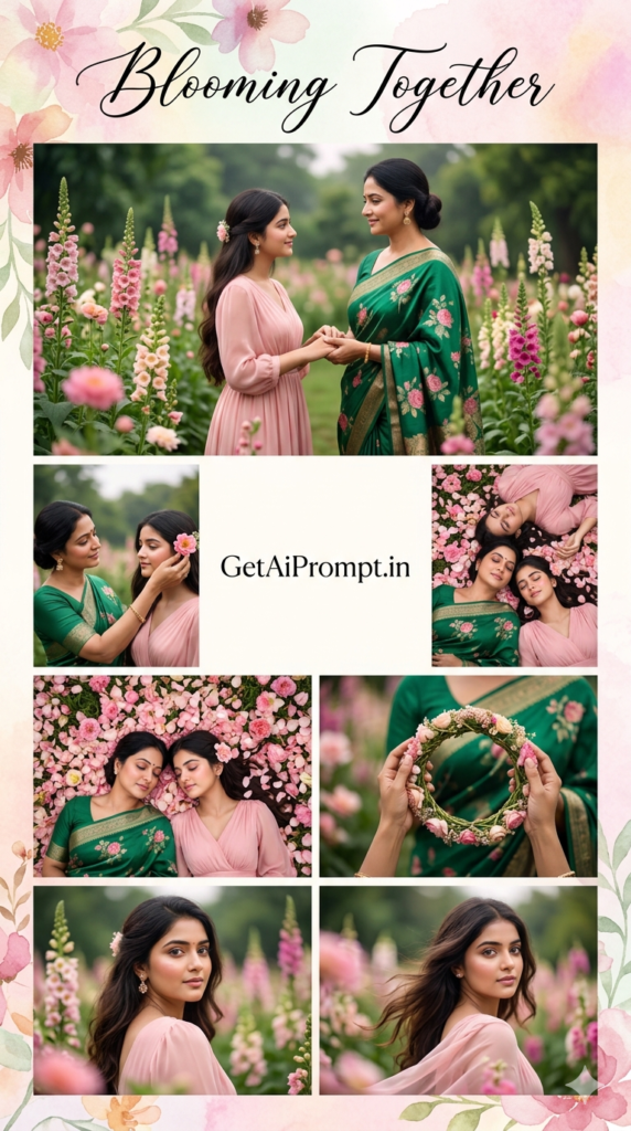 Ethereal Floral Goddess Spring Blossom Elegance Portrait