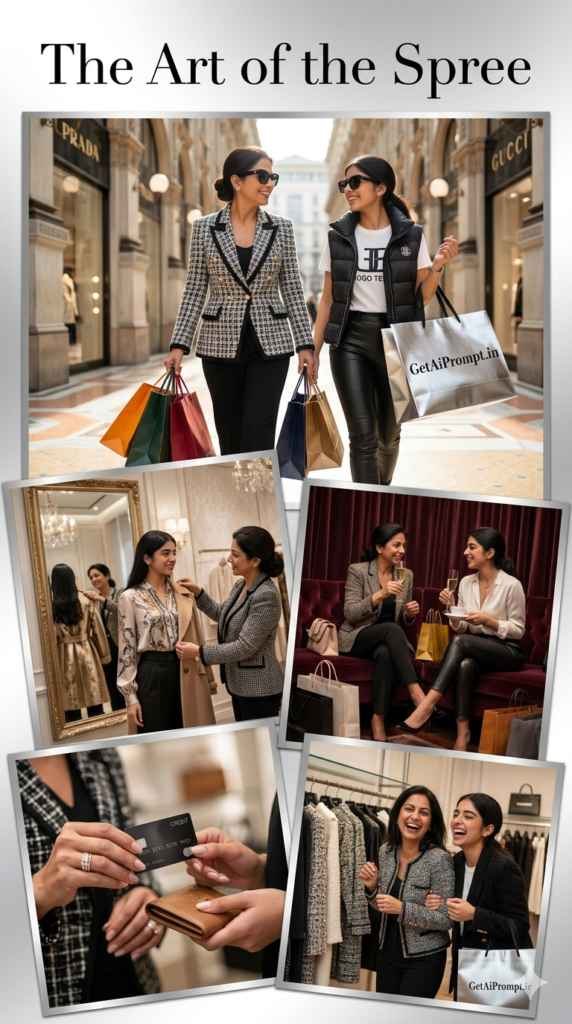 High End Shopping Spree Rodeo Drive Aesthetic Mother Daughter AI Portrait
