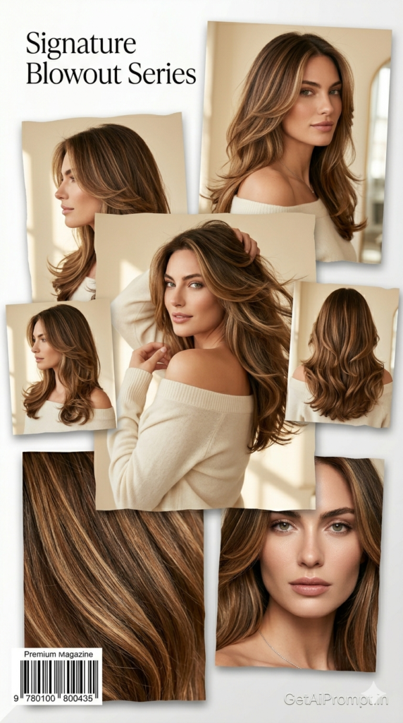 Soft Layered Blowout Classic American Salon Look Realistic AI Hairstyle