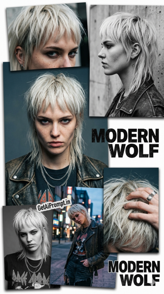 Wolf Cut Edgy Hybrid Shag Mullet Trend AI Hairstyle Prompt