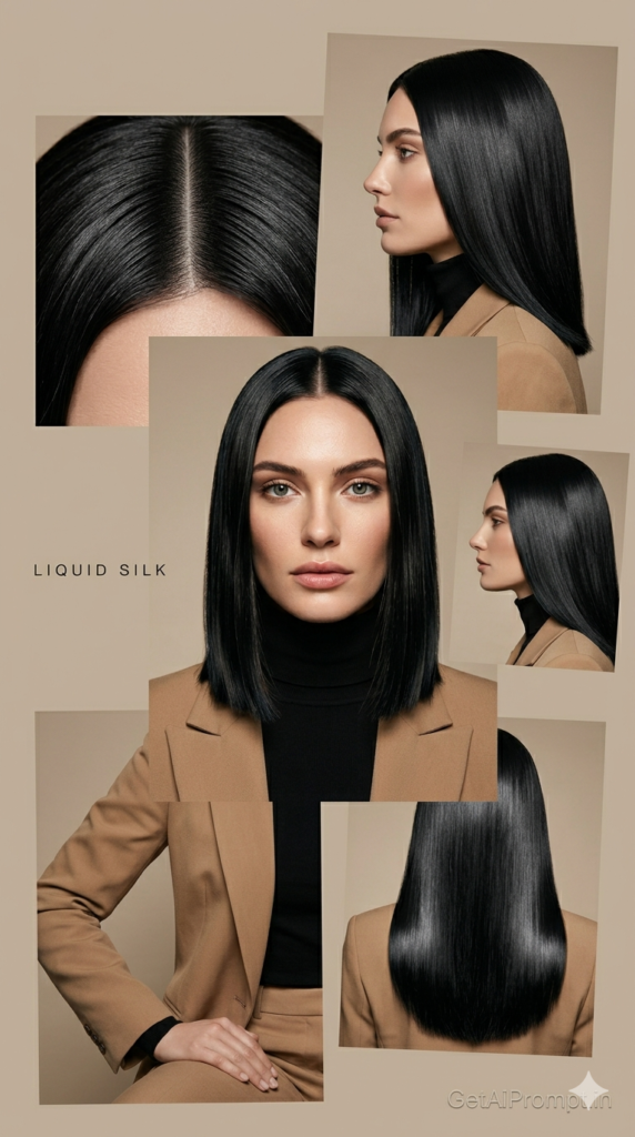 Sleek Middle-Part Straight Quiet Luxury Minimalist Hair AI Prompt