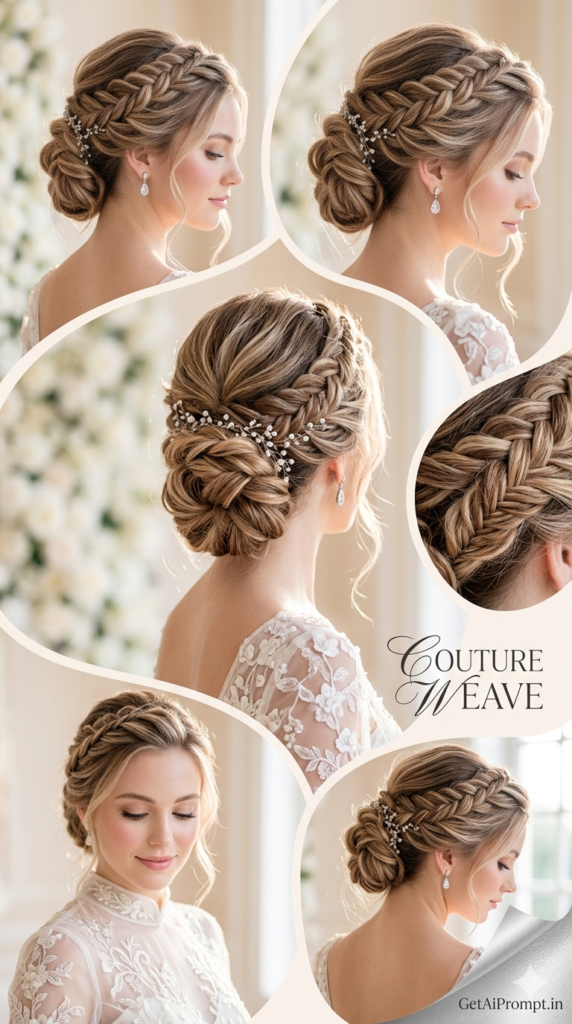 Intricate Bridal Braided Updo Luxury Wedding Hair AI Photography