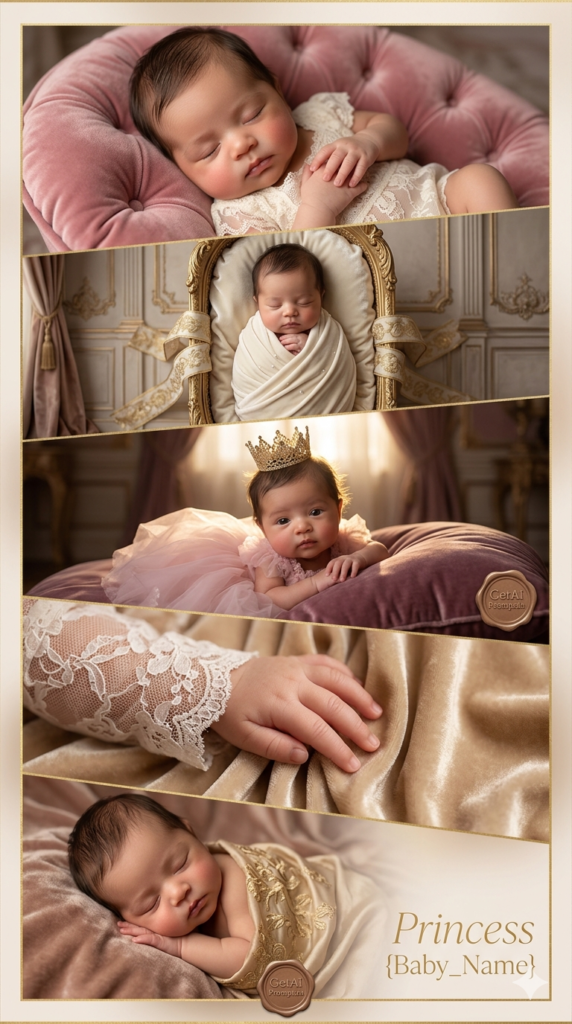 Royal Princess Theme Luxury Opulent Baby Girl Portrait
